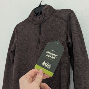 REI Midweight Half Zip (Original!) XS Brown